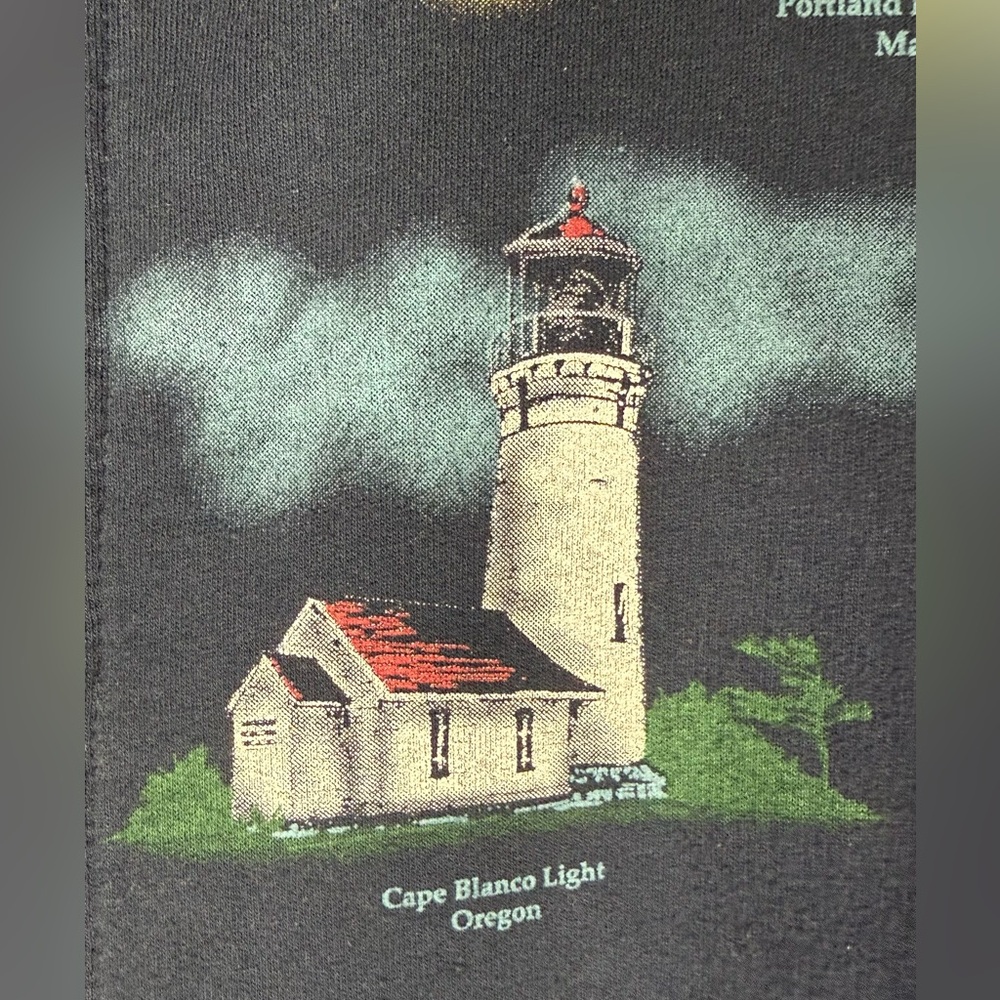 Vintage 1990s Art Unlimited Light House Cardigan Sweatshirt USA Coastal Travel - Picture 7 of 10